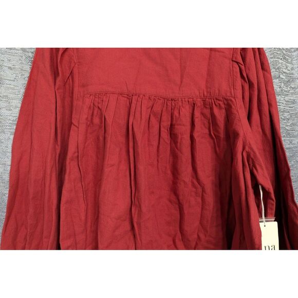 Ana Peasant Style Long Sleeve 100% Cotton Shirt Women's 1X Plus Burnt Orange NWT - Picture 3 of 10